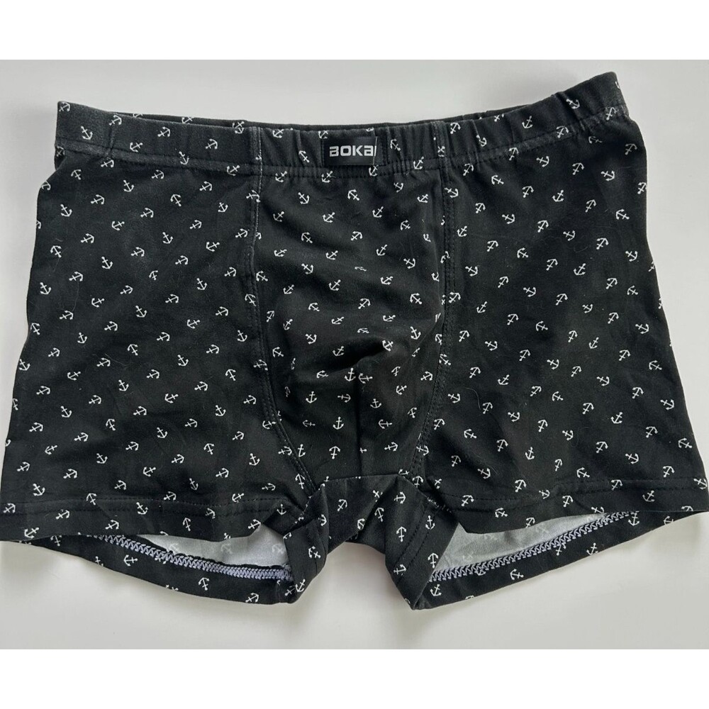 Men's XS Black Print Cotton Trunk Underwear Trunks Boxer Briefs Breathable Comfy